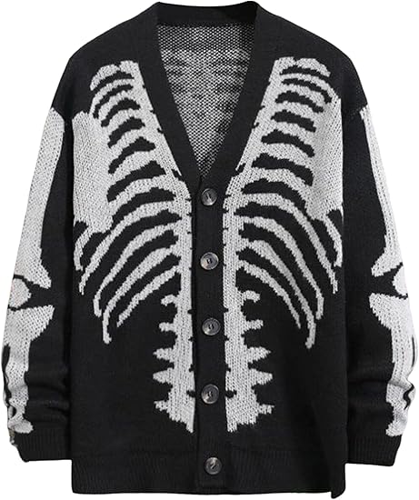 Skeleton Print Cardigan
