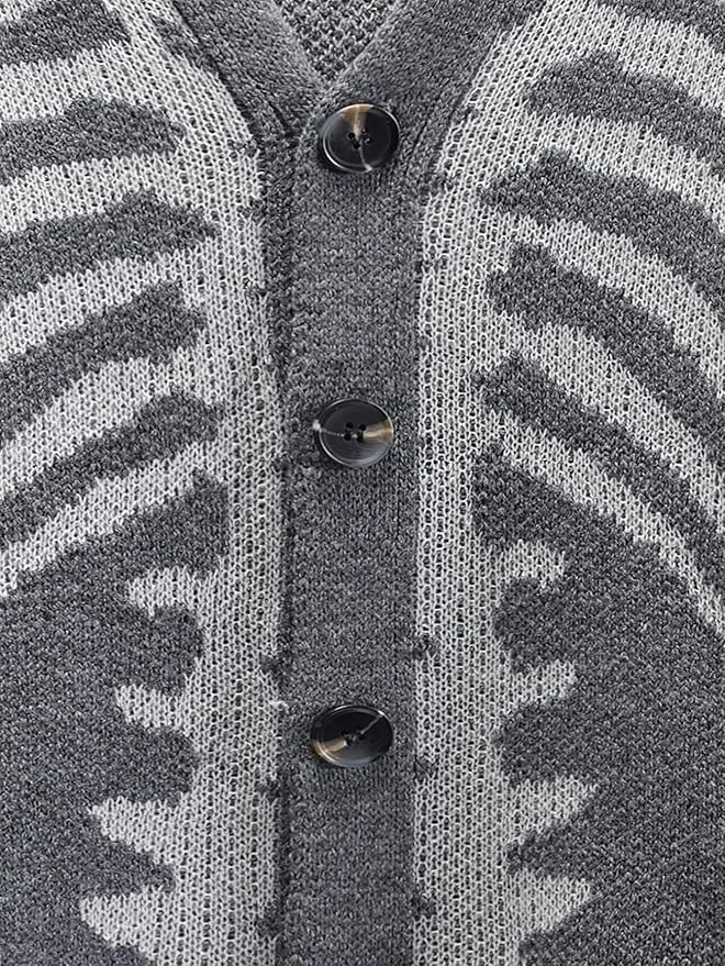 Skeleton Print Cardigan
