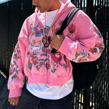 He Has Risen Cropped Zip-Up