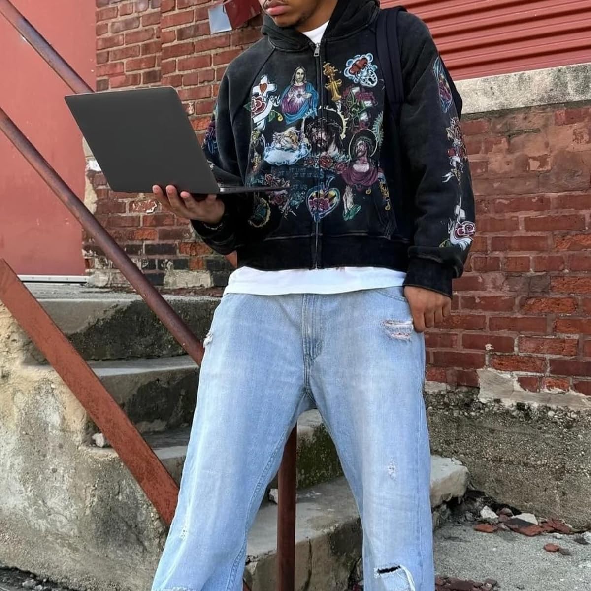 He Has Risen Cropped Zip-Up