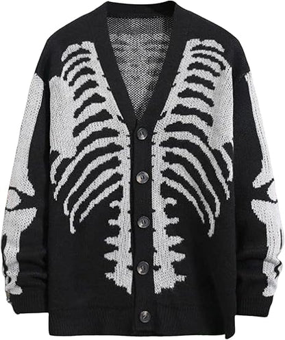 Skeleton Print Cardigan