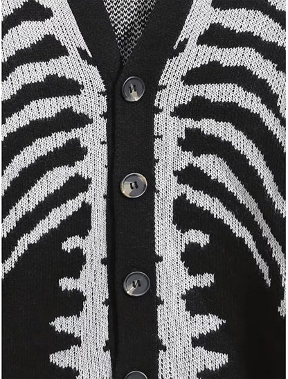 Skeleton Print Cardigan