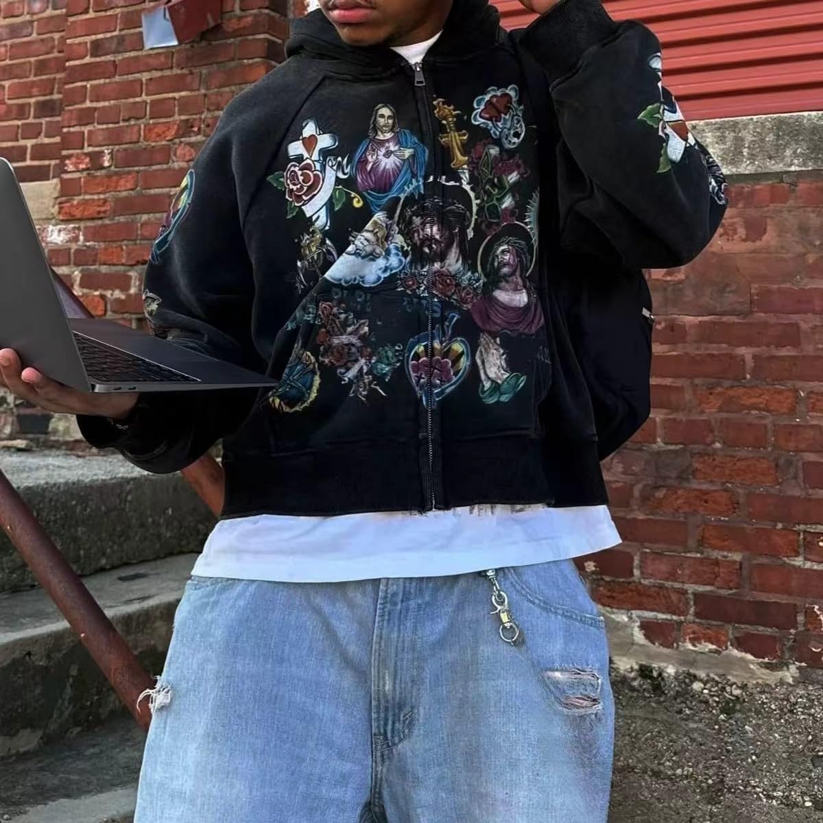 He Has Risen Cropped Zip-Up