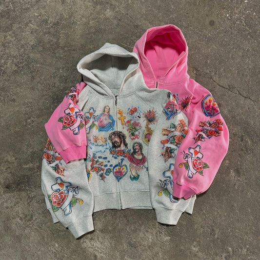 He Has Risen Cropped Zip-Up