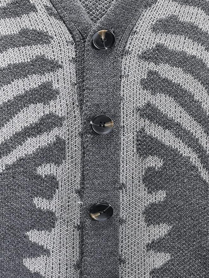 Skeleton Print Cardigan